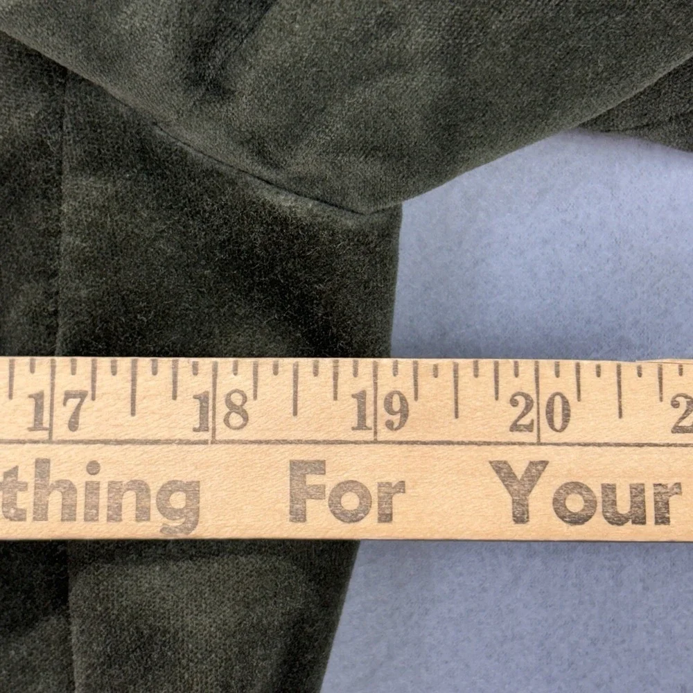 Talbots Velvet Military Button Jacket‎ Blazer Olive Green Womens 10 Quiet Luxury